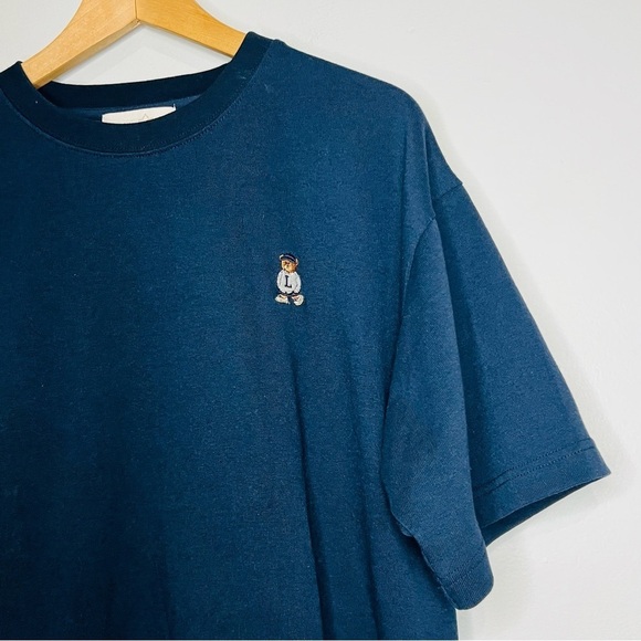 Japanese LogosDays Navy Midweight Chilling Bear Tee Large - Picture 3 of 7